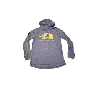 North Face Blue Long Sleeves Hoodie Shirt Youth Large